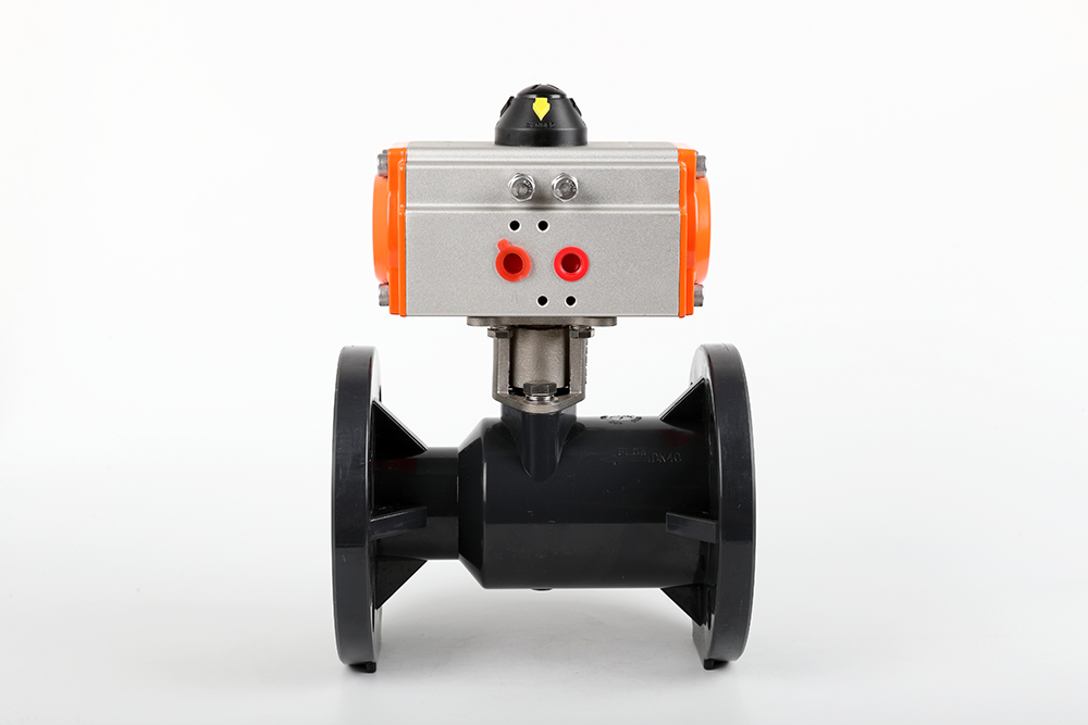 新巴尔虎右气动法兰一体球阀